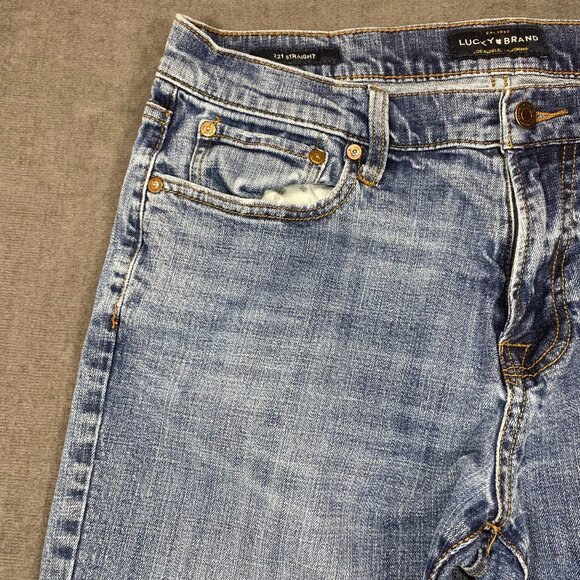 Lucky Brand Mens 221 Straight Fit Jeans Size 34x30 Medium Wash Blue Denim - Picture 9 of 15